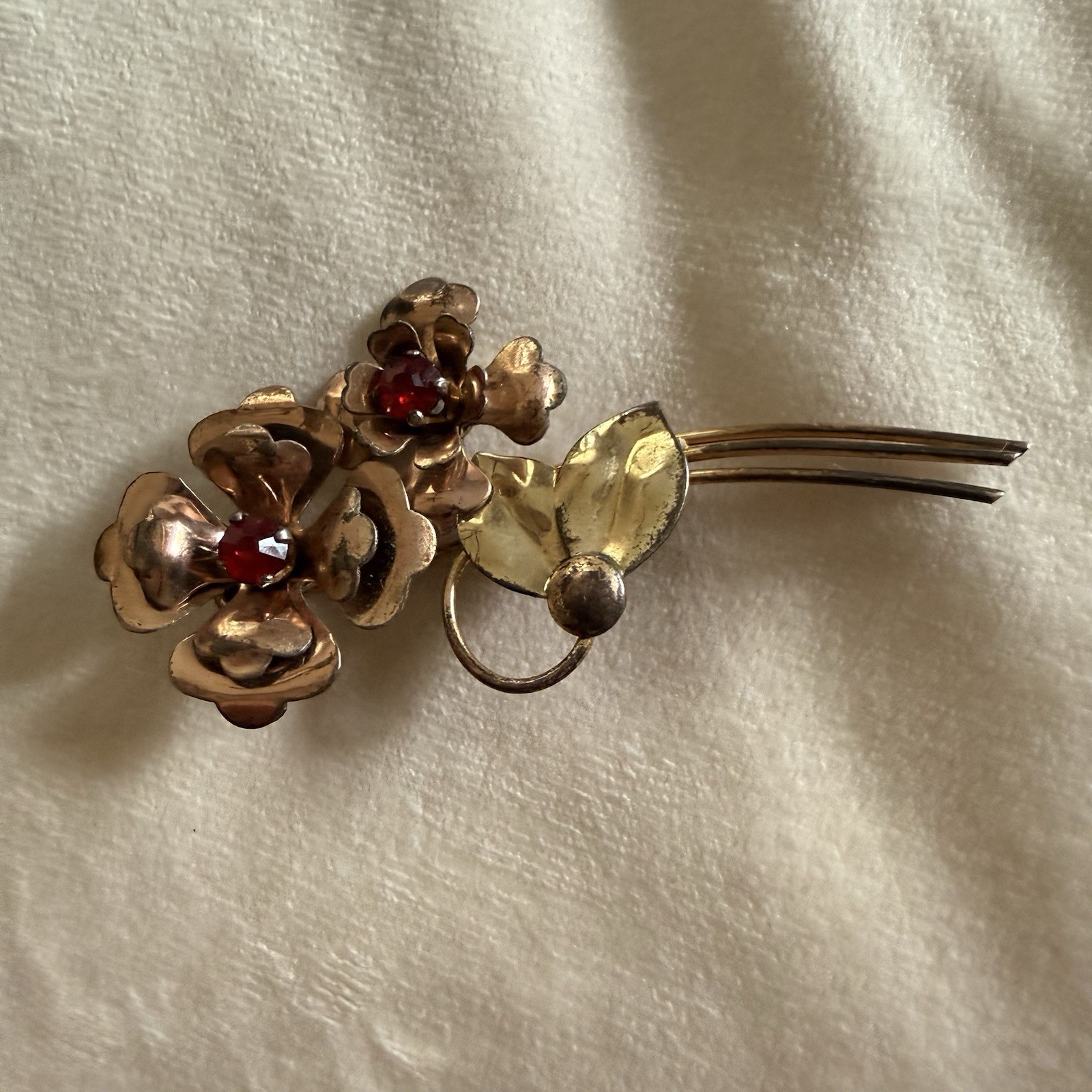 Harry Iskin Vintage Flower Brooch Pin 10K Gold Filled