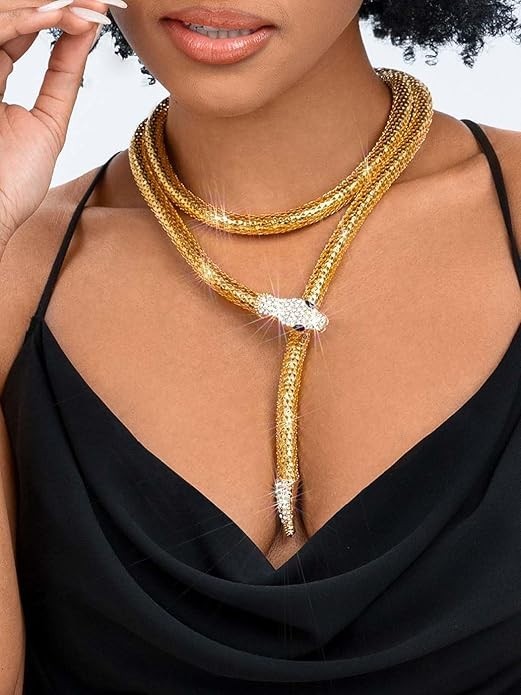 New Fashion Gold Tone Snake Shape Necklace