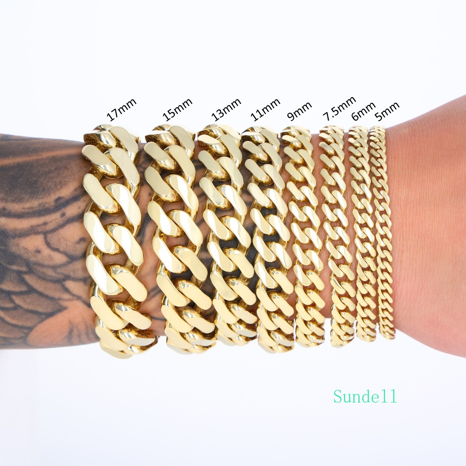 14k Yellow Gold Miami Cuban Royal Monaco Chain 5mm-17mm Necklace Bracelet 7″-30″