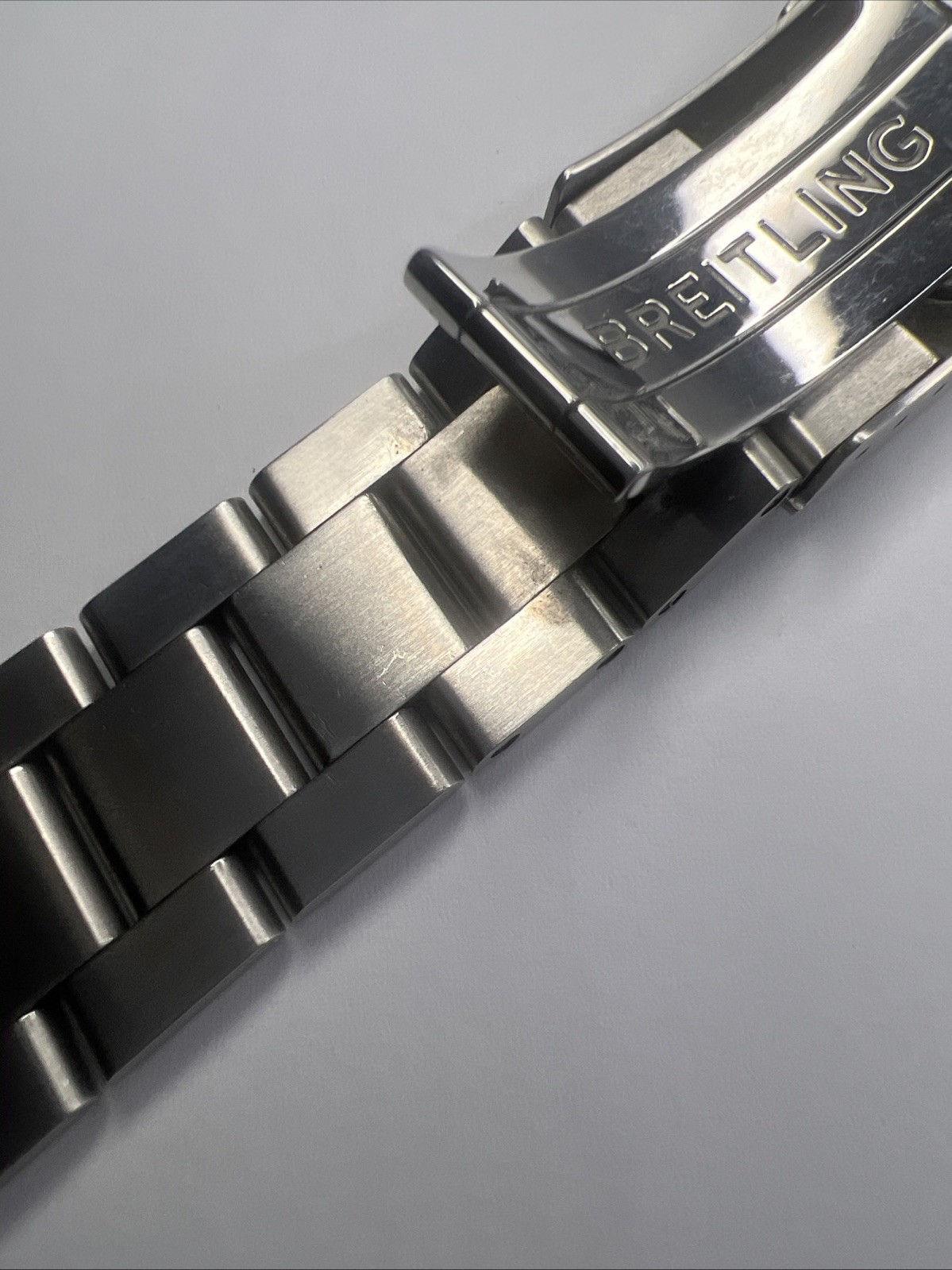 Authentic 22mm Breitling Brushed Satin Steel 162A Bracelet 20mm Deployant Clasp