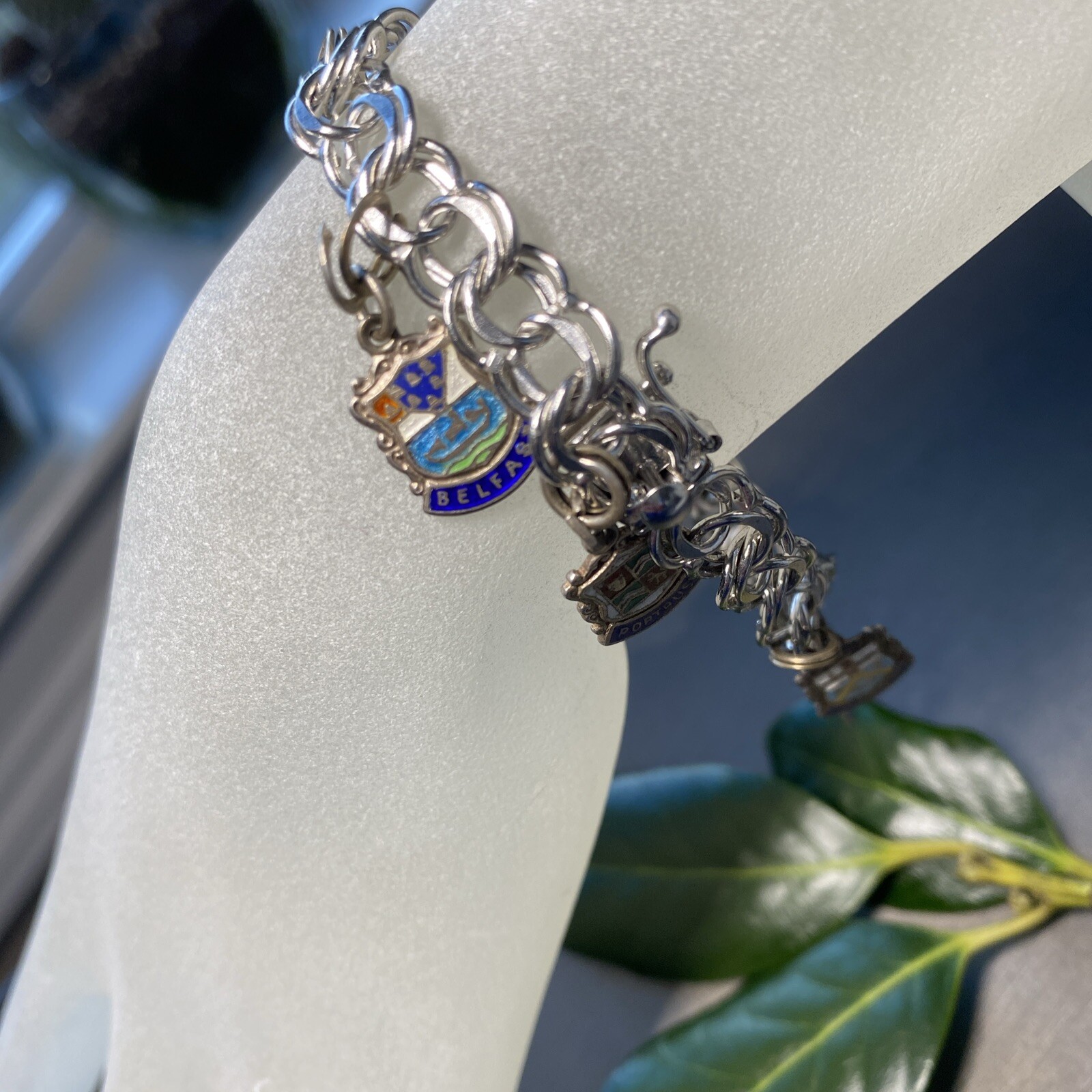 Vintage Charm Bracelet Estate Fine Jewelry Pre-Owned Sterling Ireland France