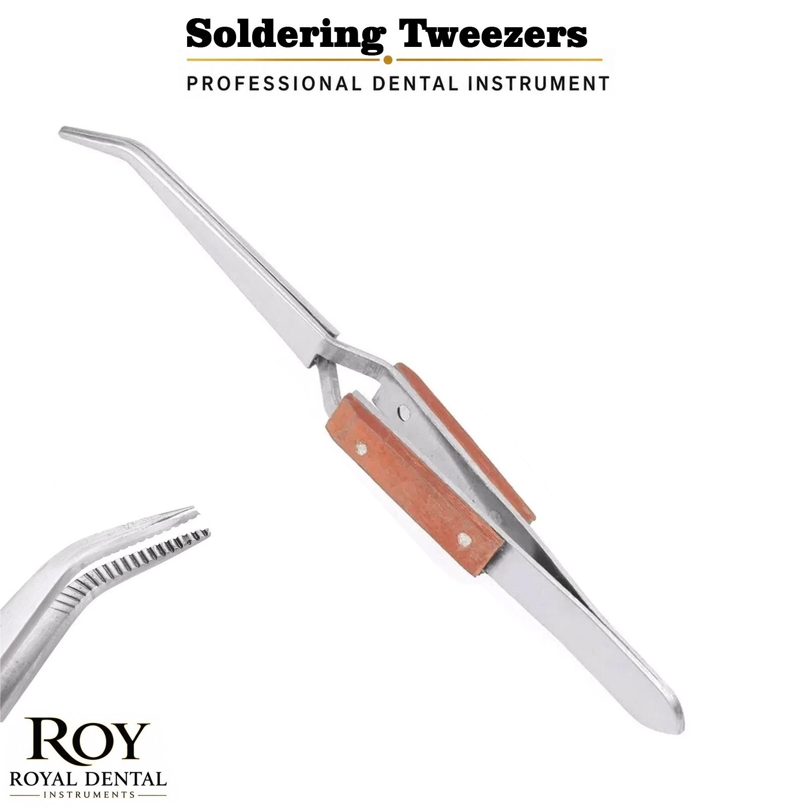 X2 Fiber Grip Tweezers Cross Locking Reverse Action Curved Tip Stainless Steel