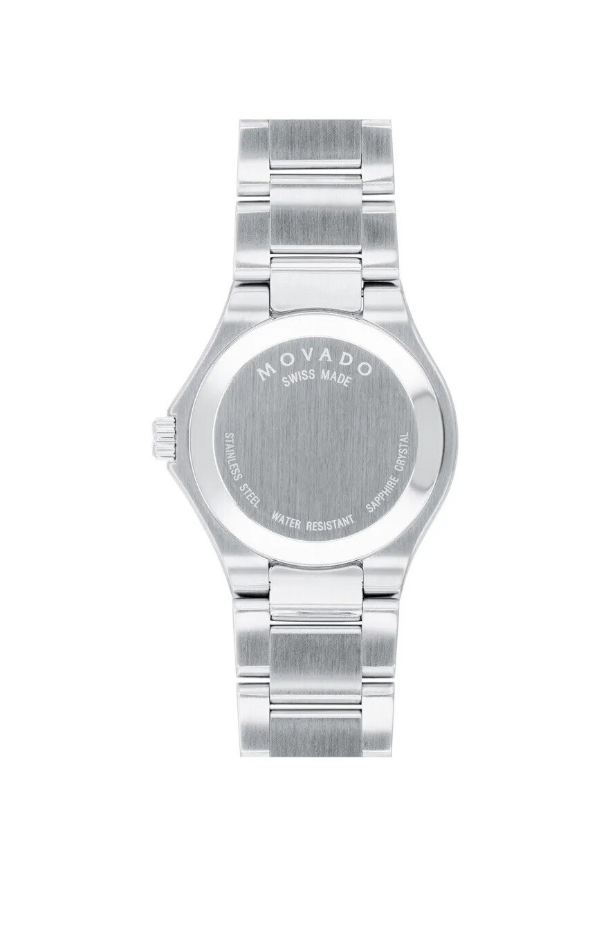 Brand New Movado Women’s Defio Black Dial Stainless Steel 28mm Watch 0607308