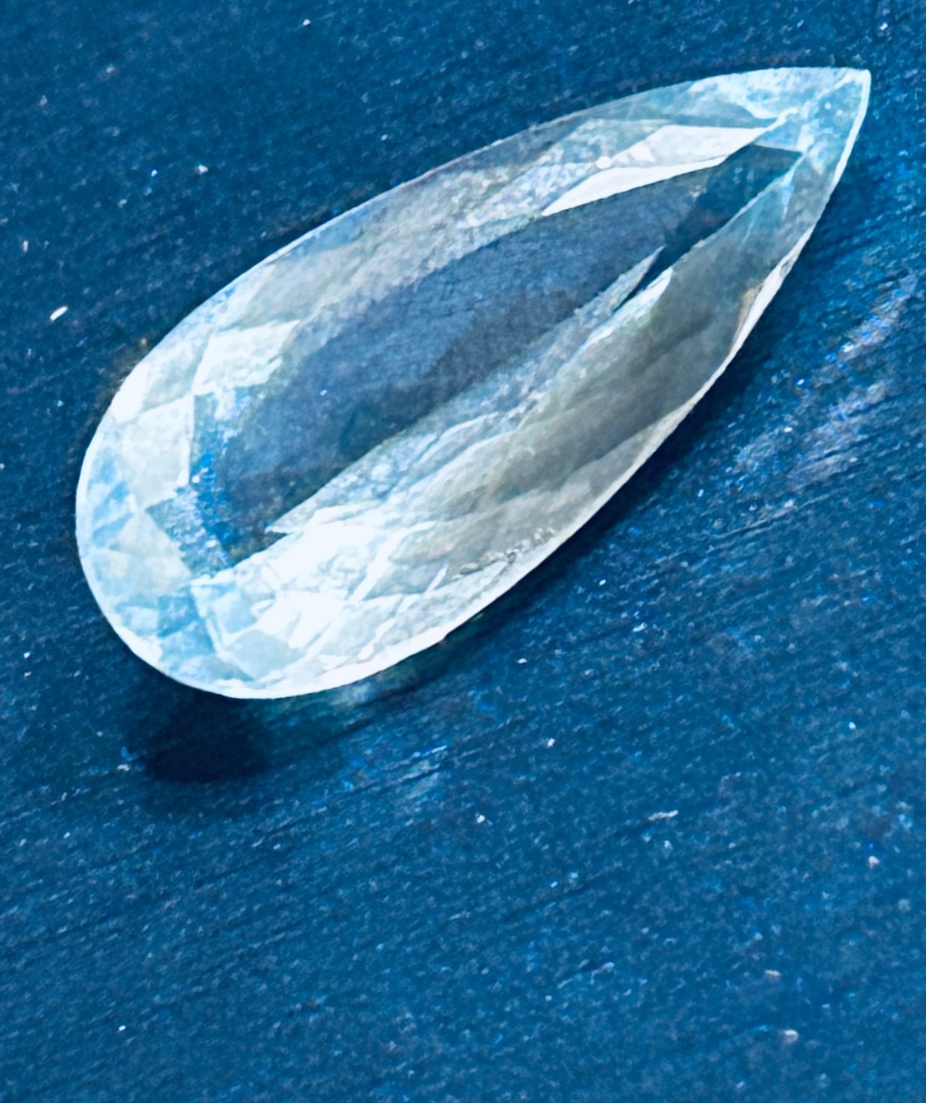 Very Light BLUE TOPAZ 23 CT Faceted Pear /Tear Drop Natural Gemstone 33 x 14 mm