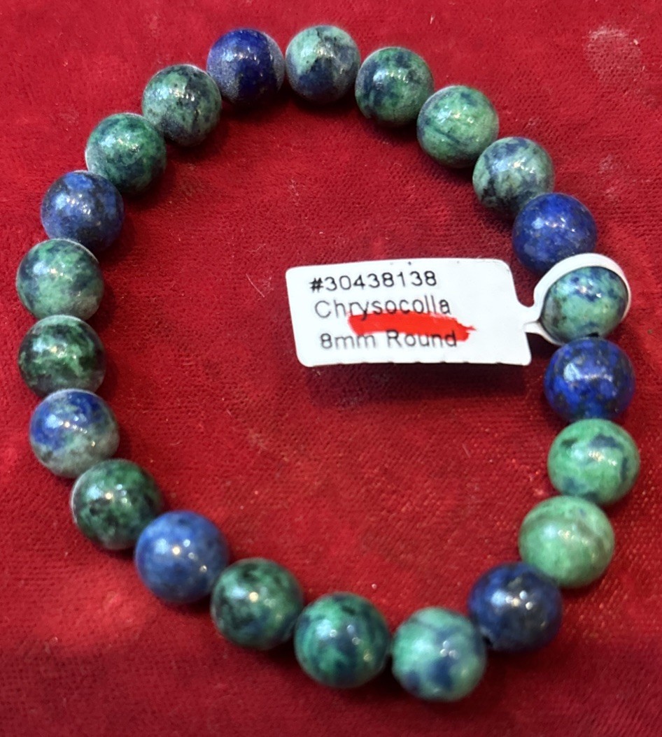 8 Mm Round Chrysocolla Stretch bracelet