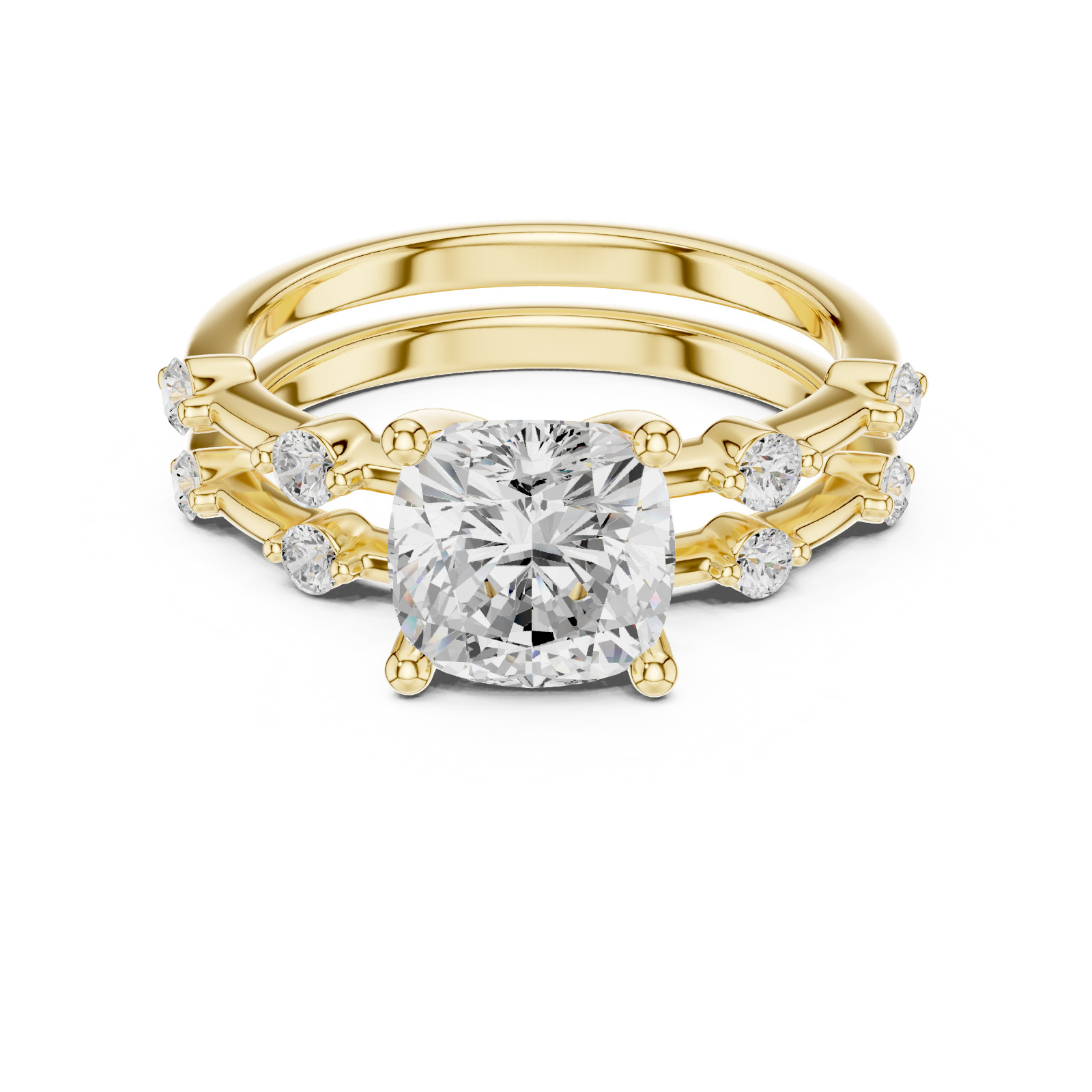 Certified 2.8 Ct Lab Grown Diamond Women Engagement Cosmos Ring 14k Gold Over