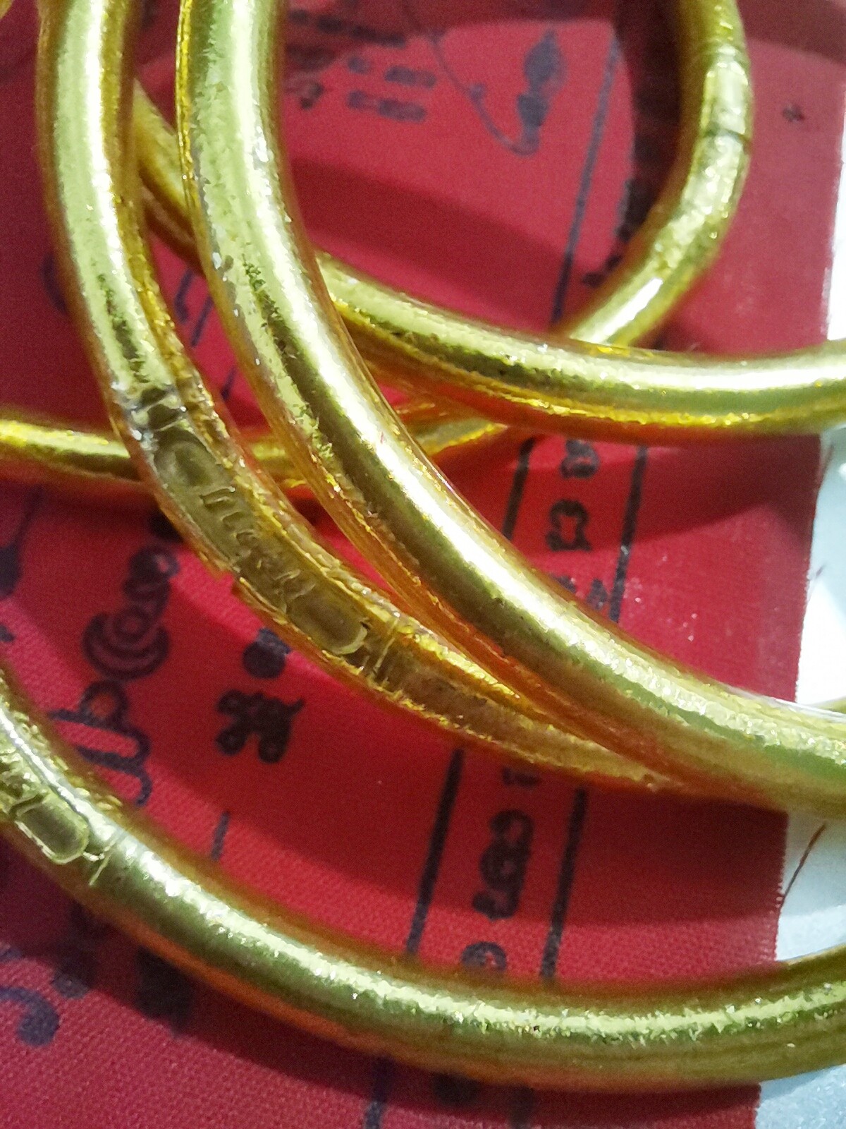 24k Gold Leaf Bracelet Thai Buddha Amulet Love Charm Luck Rich Protect Talisman