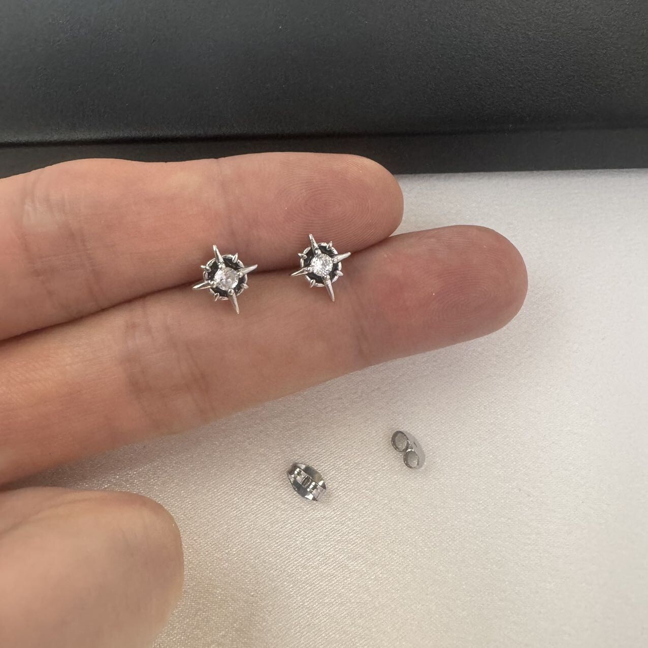 CZ Star Stud Earrings for Men Women Streetwear Hip Hop Unisex Style