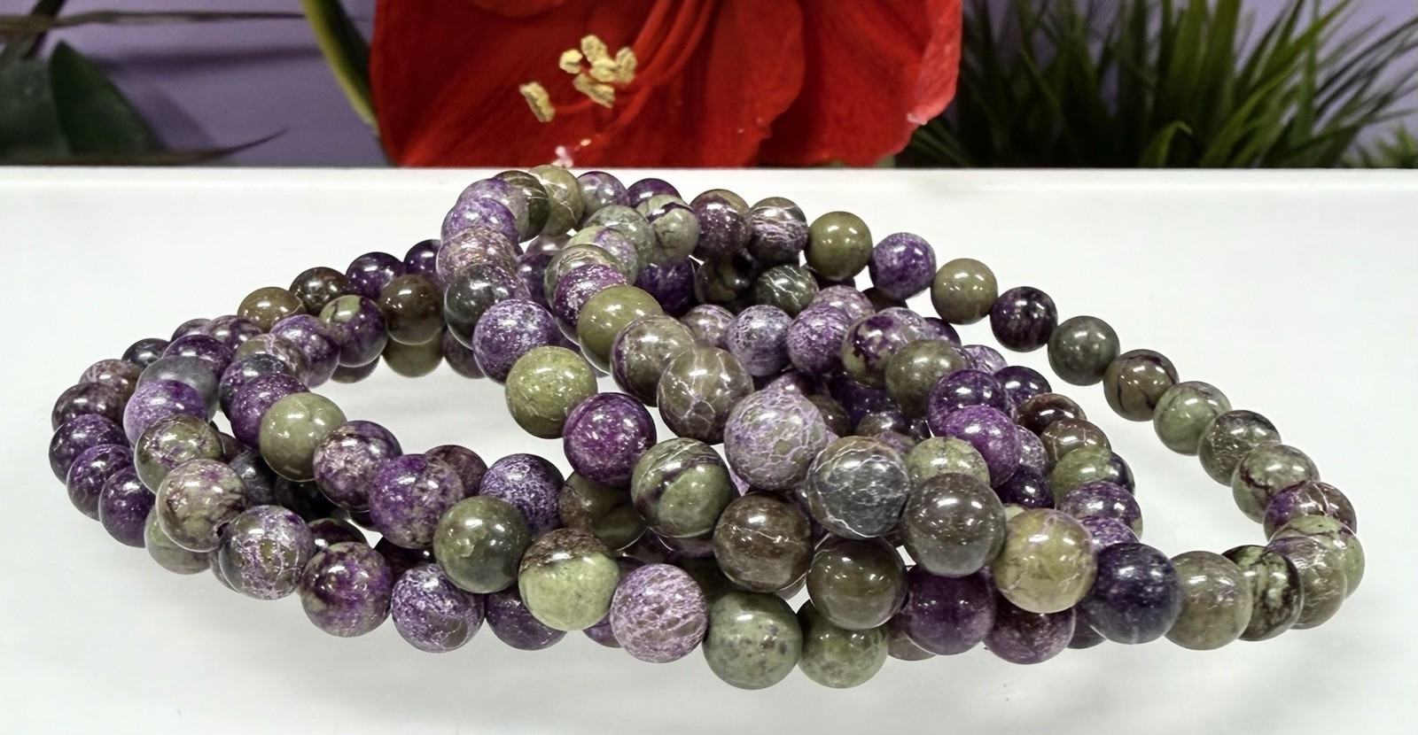 Wholesale 6 Pcs Natural Atlantisite 6mm 7.5” Crystal Healing Stretch Bracelet
