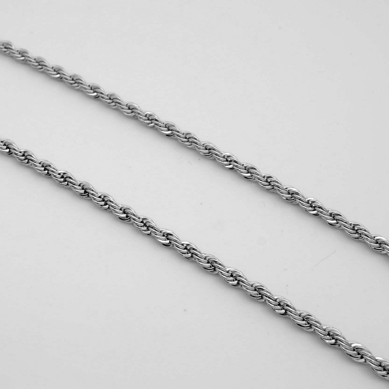 5pcs/lot 2.4/3/4mm Stainless Steel Twisted Rope Chain Necklace for Men Women