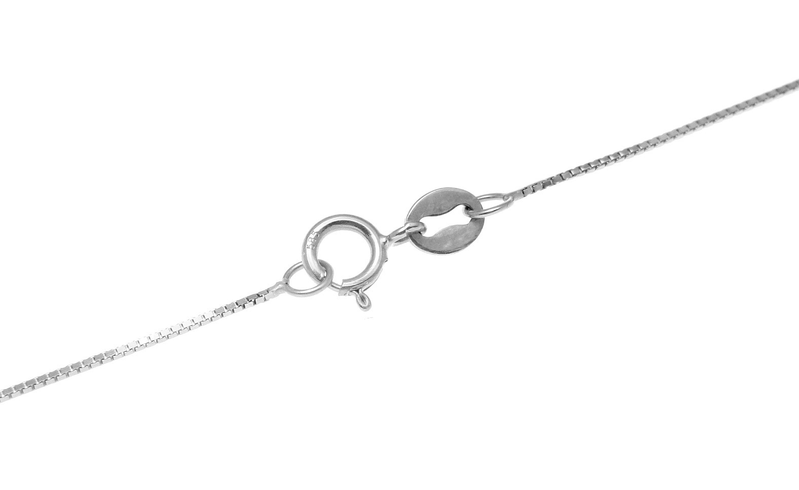 SOLID 14K WHITE GOLD ITALIAN 0.6MM BOX CHAIN NECKLACE 22″