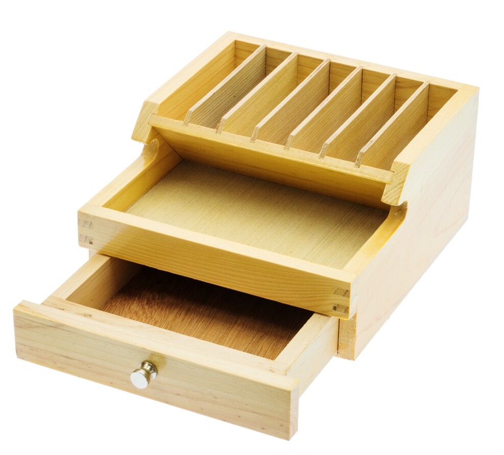 Plier Rack Organizer with Storage Drawer Compartment Jewelry Bench Top Tool