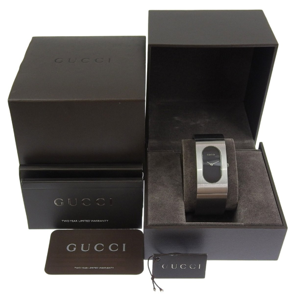 GUCCI Gucci 2400L Watch SS Quartz Analog Display Women Black Dial R143026007…