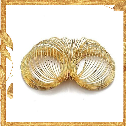 Stainless Steel Memory Wire for Bracelet Making Golden or Silver, 0.6 mm22 Gauge