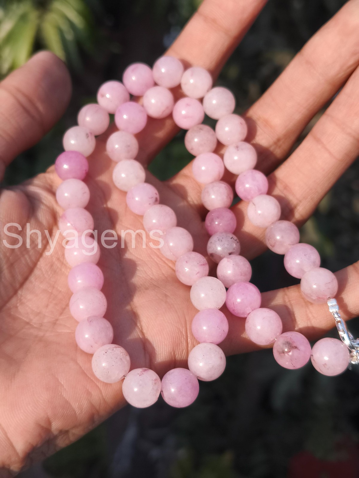 Natural Pink Opal Beaded Necklace, 10mm Round Gemstone Necklace, Pink Opal Jewe