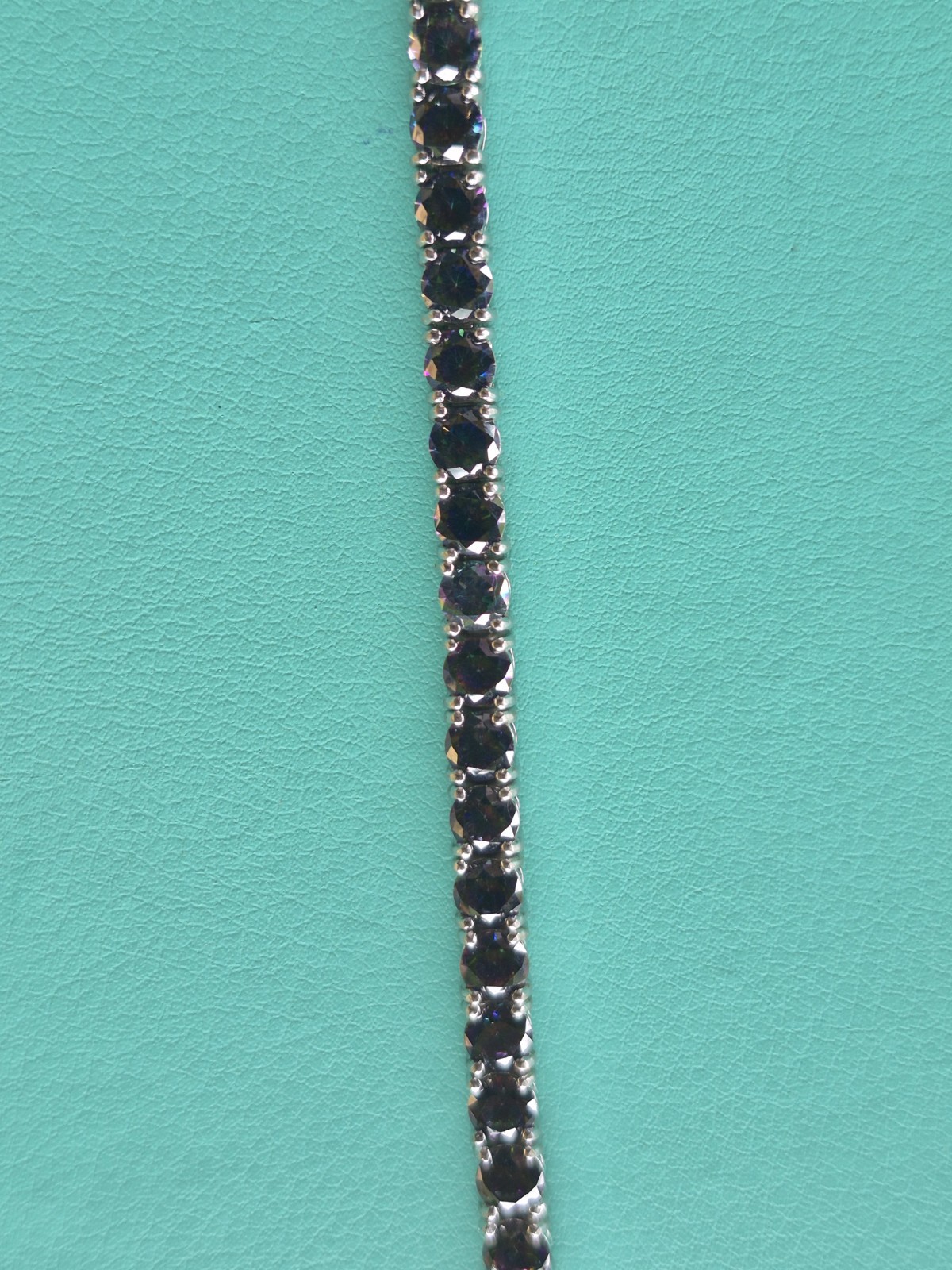 .925 Tennis Bracelet With Black Stones, 7 Inch