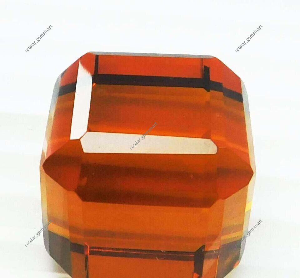 A++ Certified Padparadscha Huge Sapphire Cube Square Cut 137 Ct Loose Gemstone
