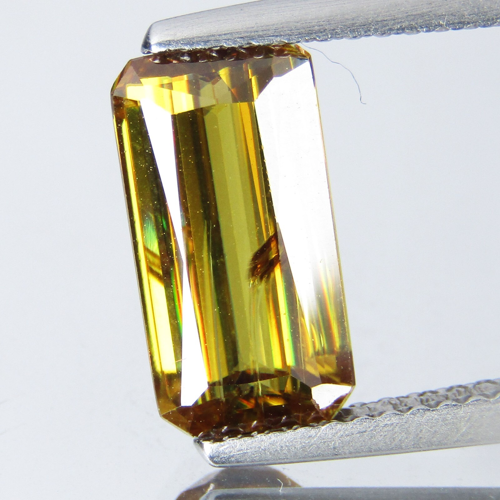 3.07Cts Natural Genuine Firing Sphene Titanite Emerald Cut Loose Gemstone