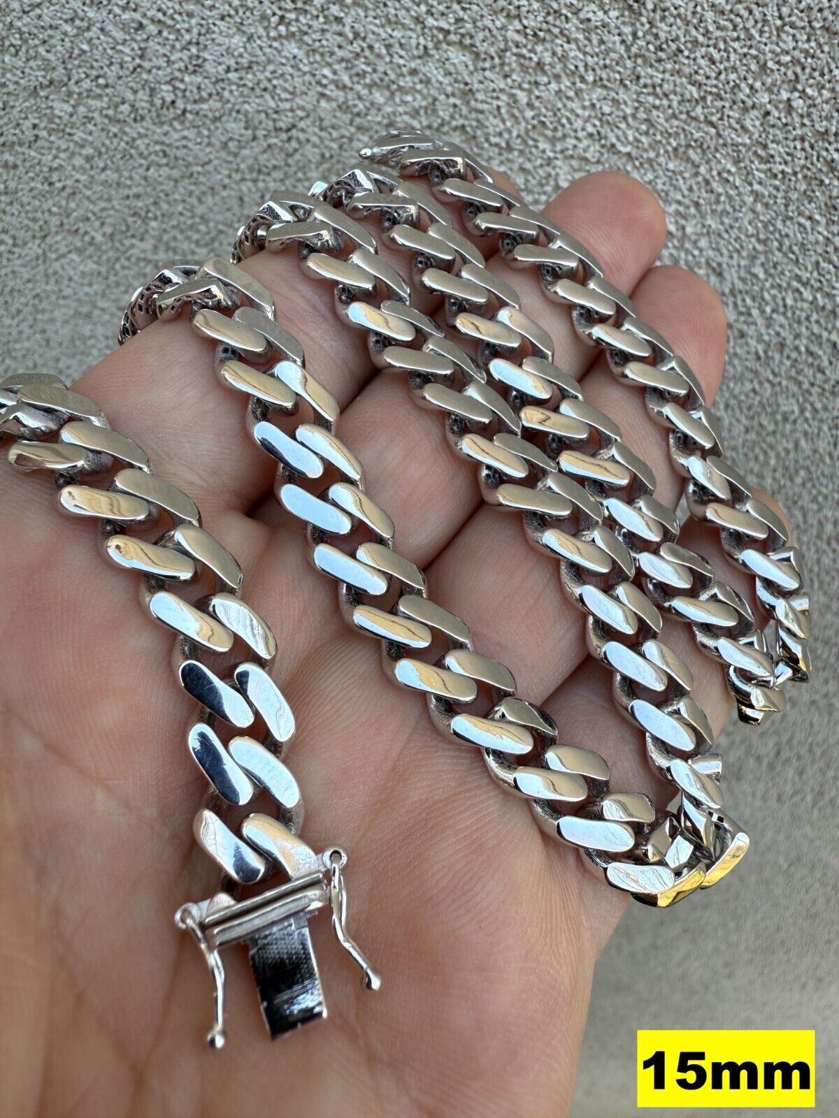 Monaco Cuban Link Chain Necklace Or Bracelet Hollow Real 925 Silver 9-15mm ITALY