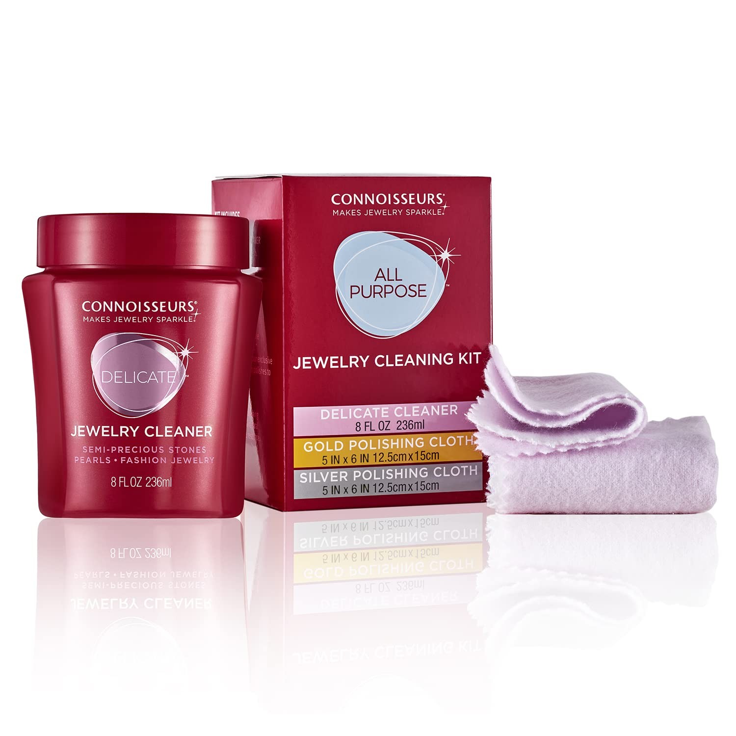 CONNOISSEURS All-Purpose Jewelry Cleaning Kit – Includes Delicate RED