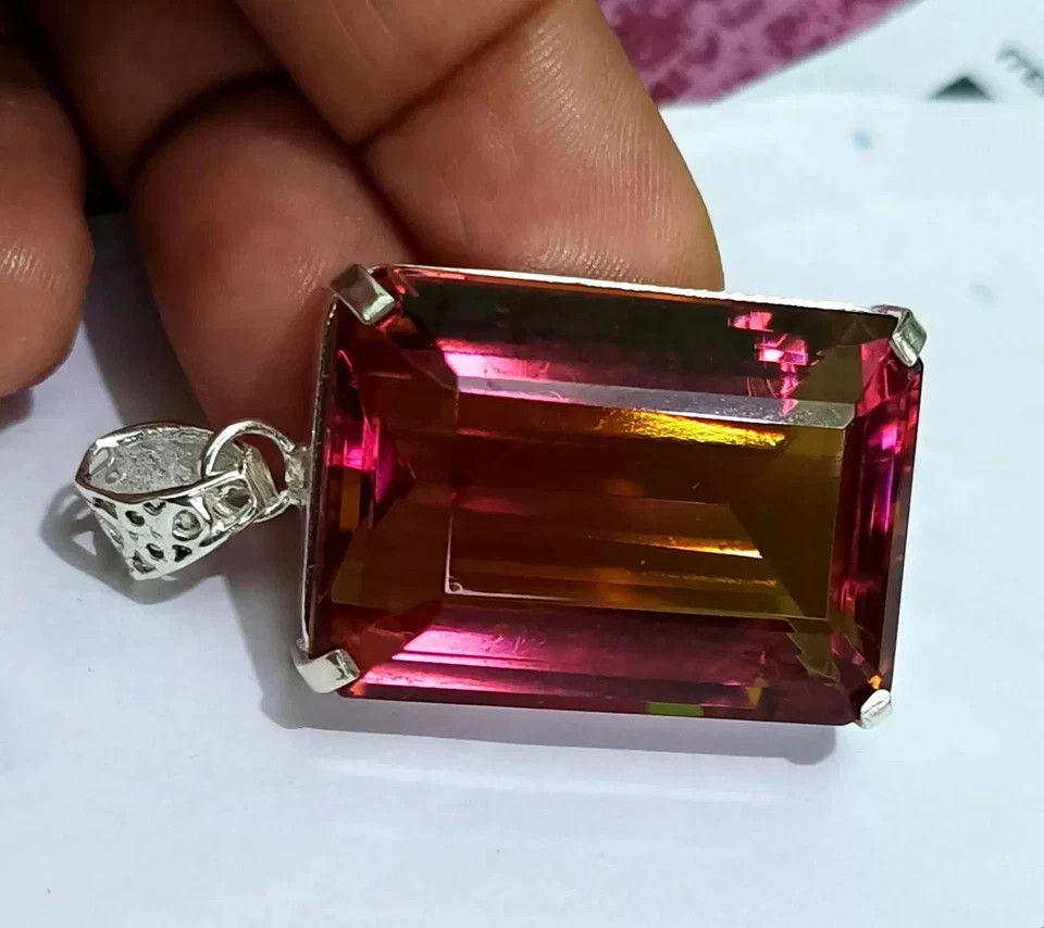 Natural Alexandrite Color Change LG Gemstone 90.30 Ct+ 925 Solid Silver Pendant