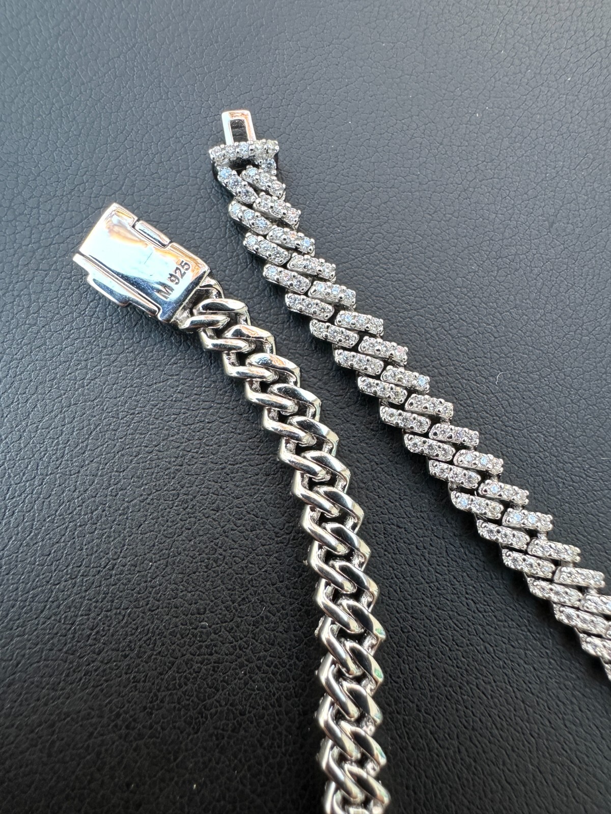 MOISSANITE Real 5mm Micro Miami Cuban Link Prong Chain Iced 925 Silver Necklace