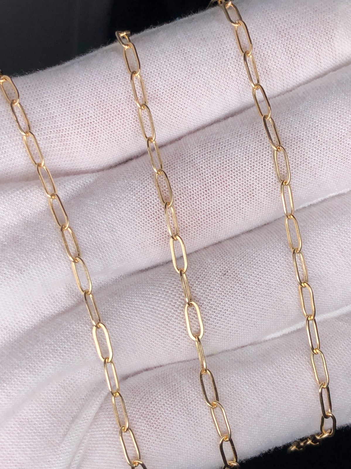 1/20 14K Yellow Gold Paperclip Bracelet 2 mm 7 Inch Women Men Lobster Lock