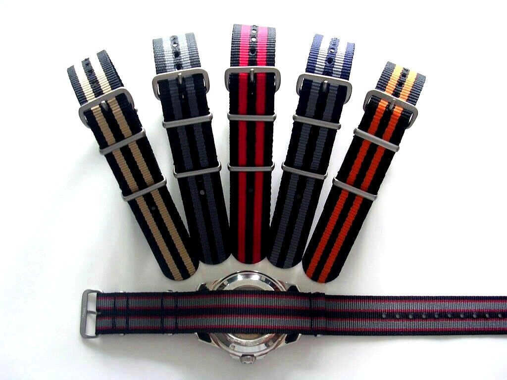 18mm Black-Red NATO g10® RAF Pilot nylon watchband strap Bond IW SUISSE 20 22 24