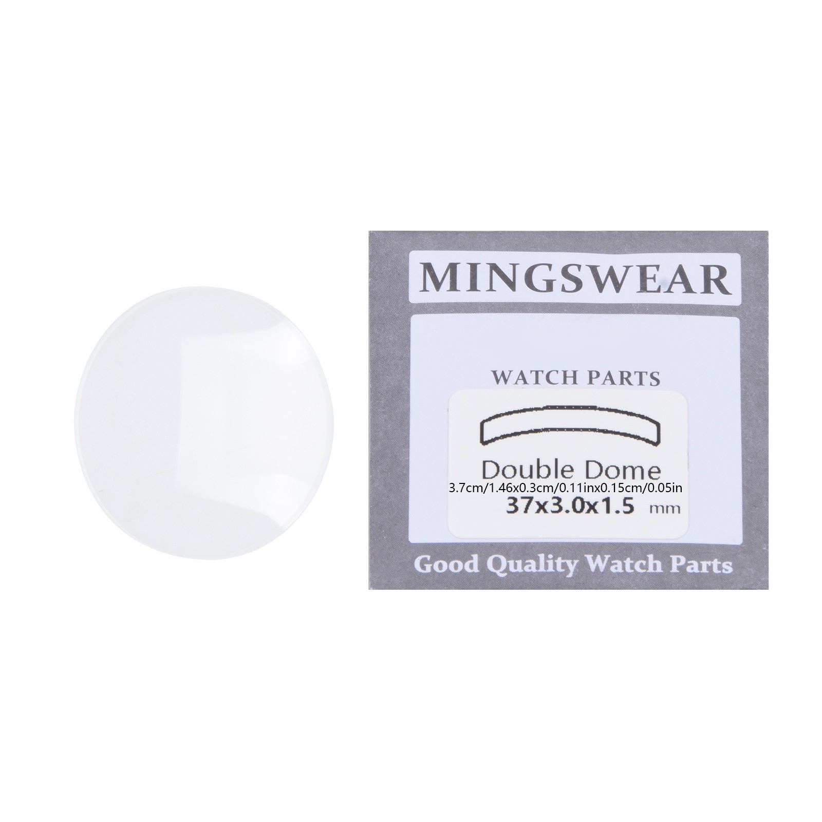 1.5mm Clear Double Domed Mineral Watch Crystal 30mm-38mm Diameter Concave Glass