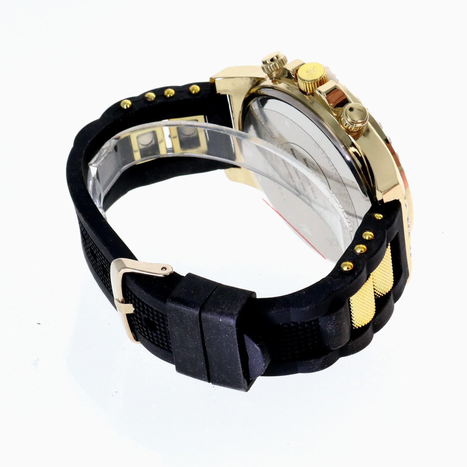 Men’s Hip Hop Watch Iced Bling Rapper Big Stones Silicone Band Luxury Fashion