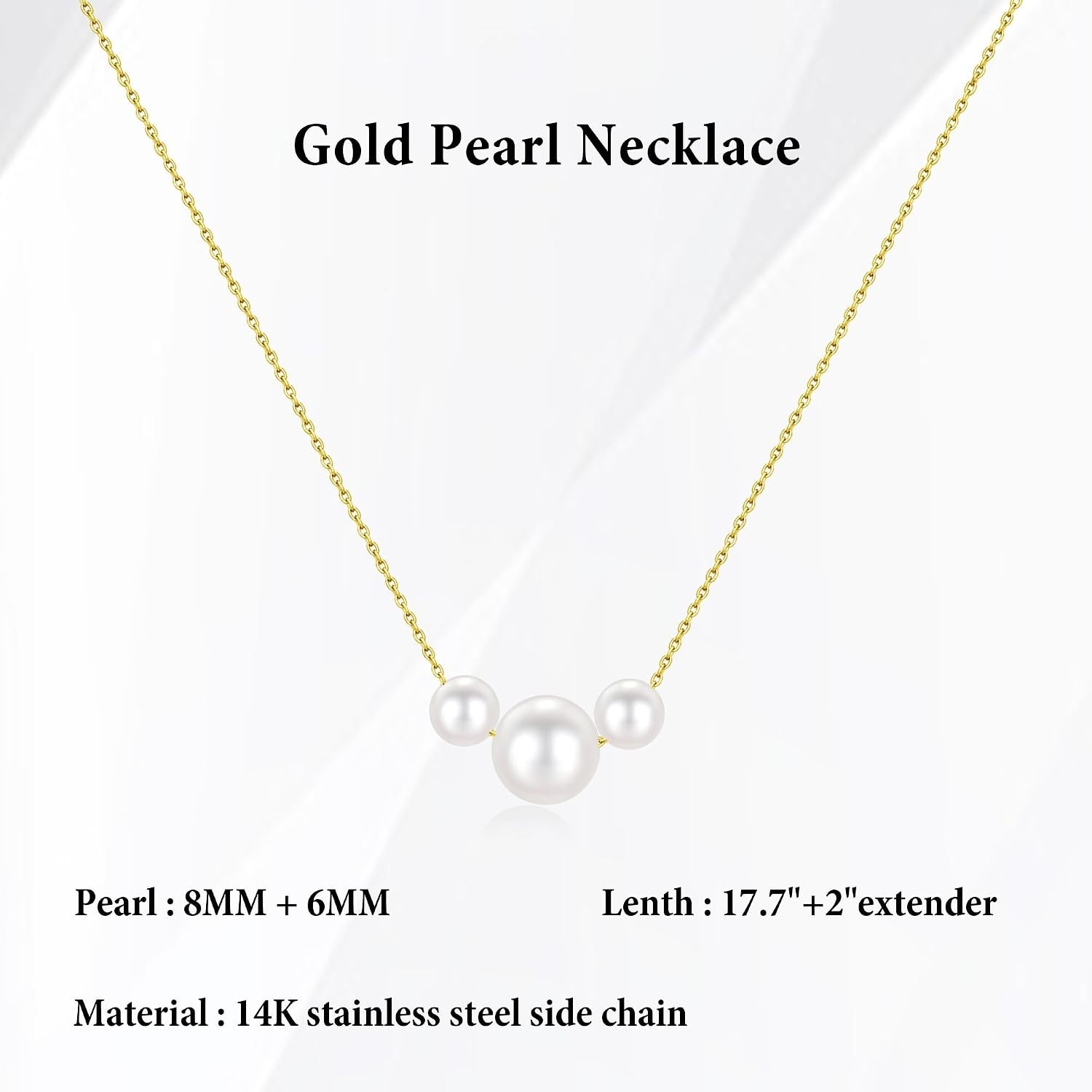 14K Gold Pearl Strand Necklace for Teens and Women – Gift for Special Occasions