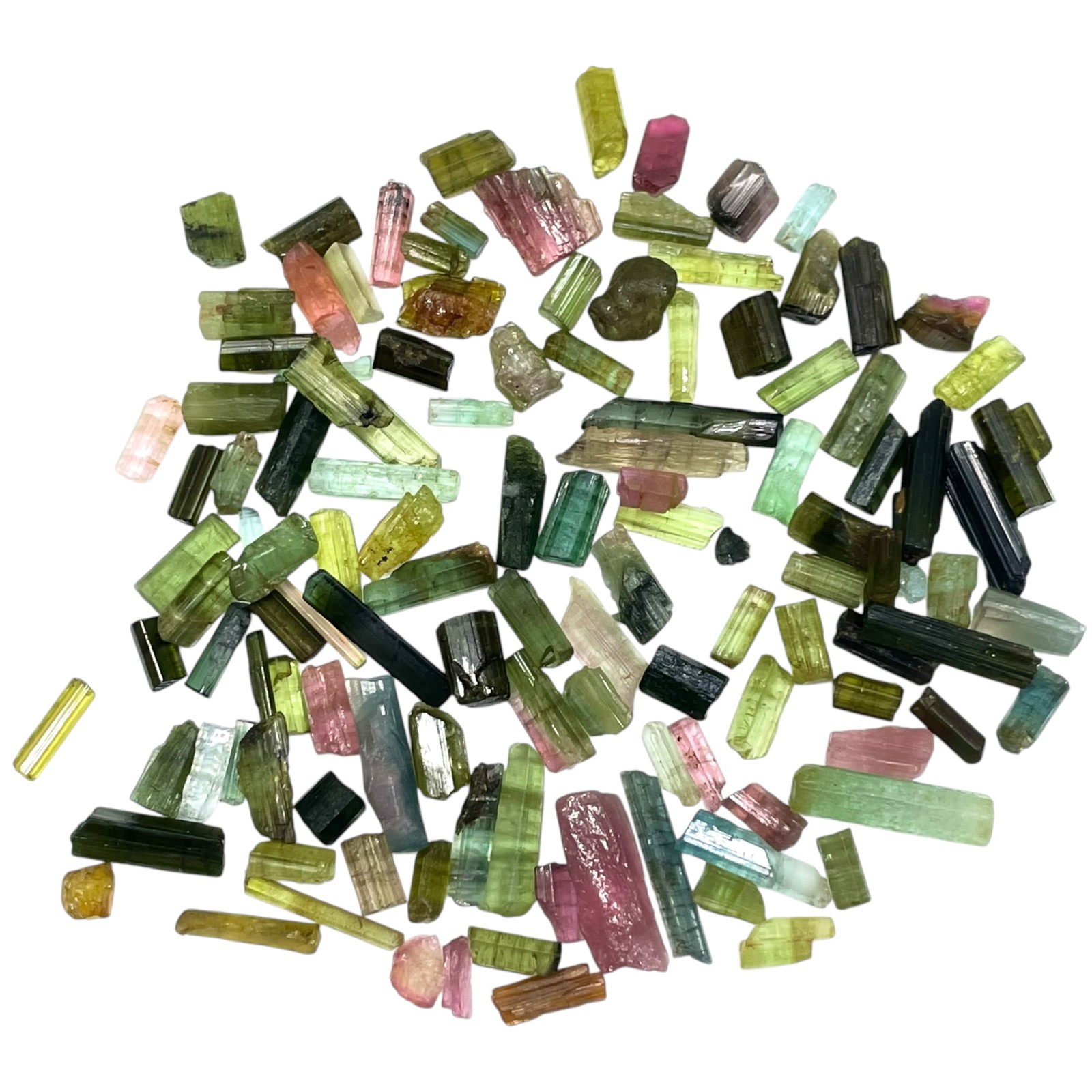 120 Pcs Natural Tourmaline 4-15mm Multi Color Rough Stick Loose Gemstones Lot