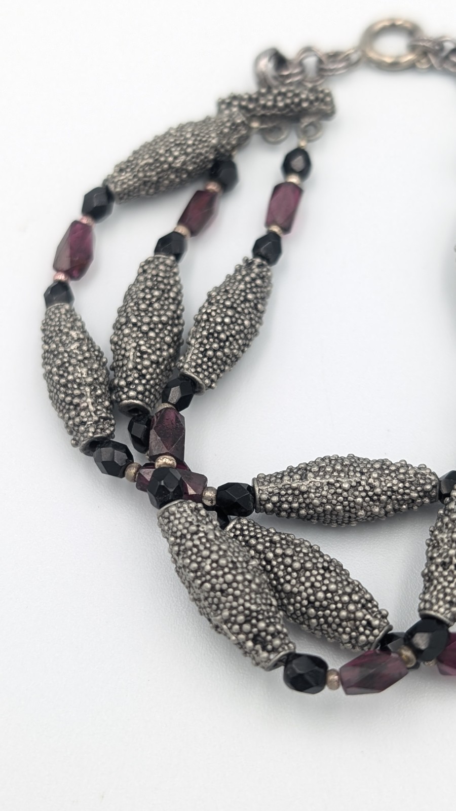 In The Style of Michael Dawkins Silver Popcorn Beaded Multi-Strand Bracelet