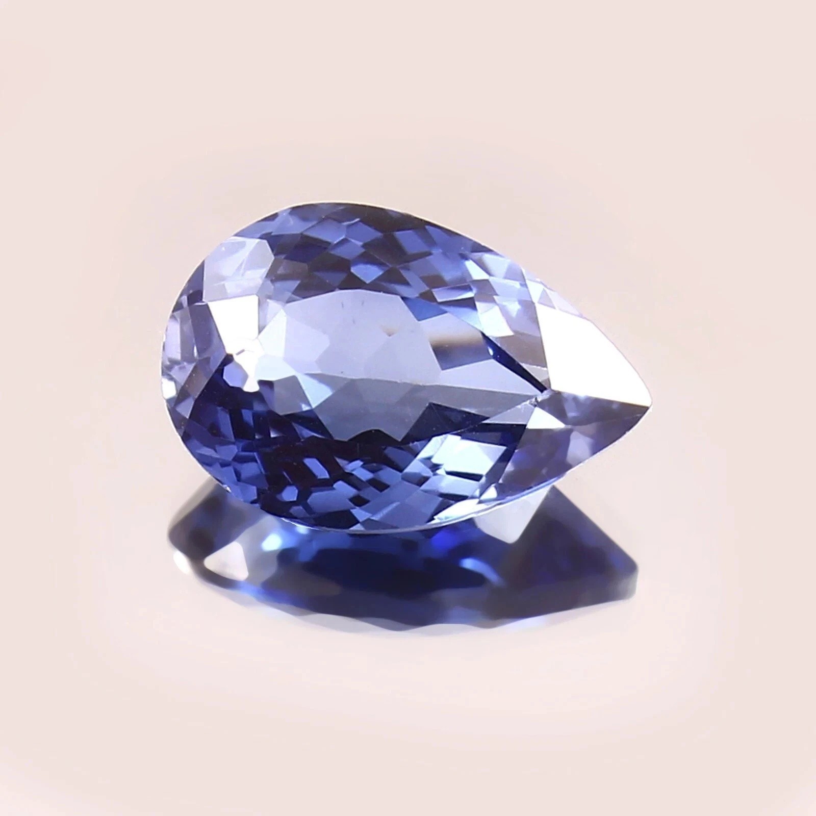 Blue Sapphire AAA 10.45 Ct Lab-Created Pear Cut Collector Loose Gemstone