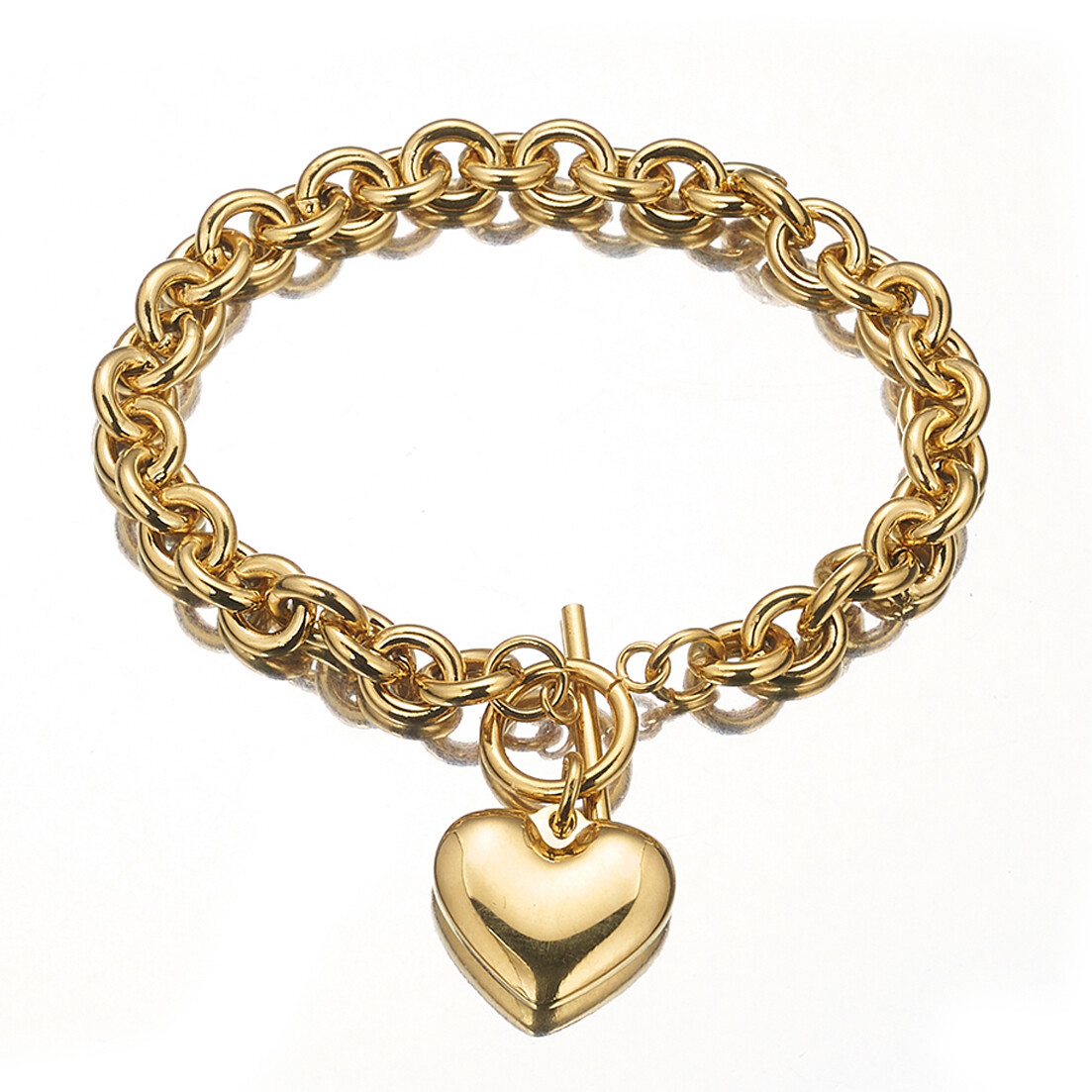 7″-40″ Silver/Gold Women Heart Choker Necklace 316L stainless steel Rolo Chain