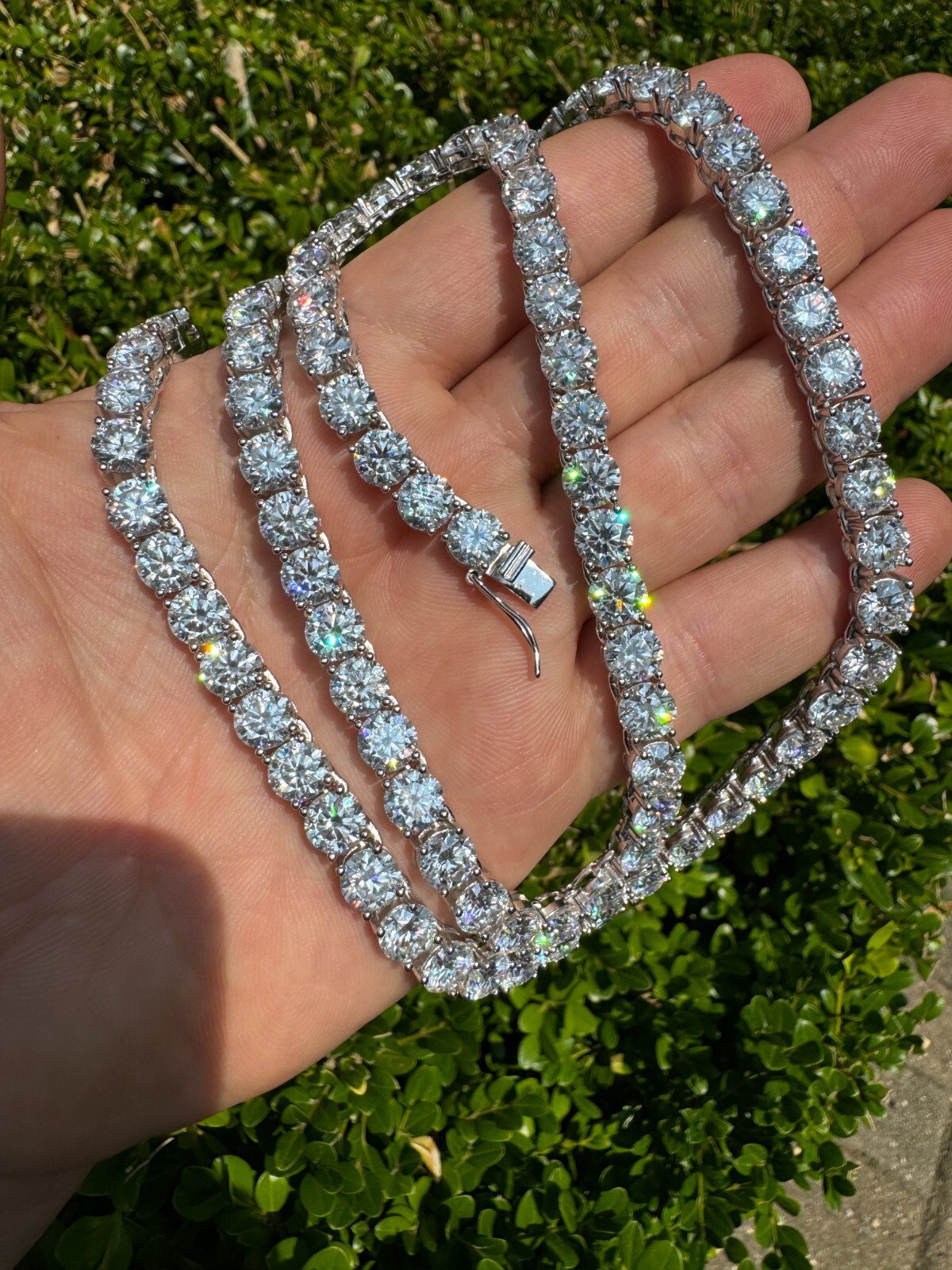 Tennis Chain Real SOLID 925 Sterling Silver CZ ICED Necklace Chain Hip Hop