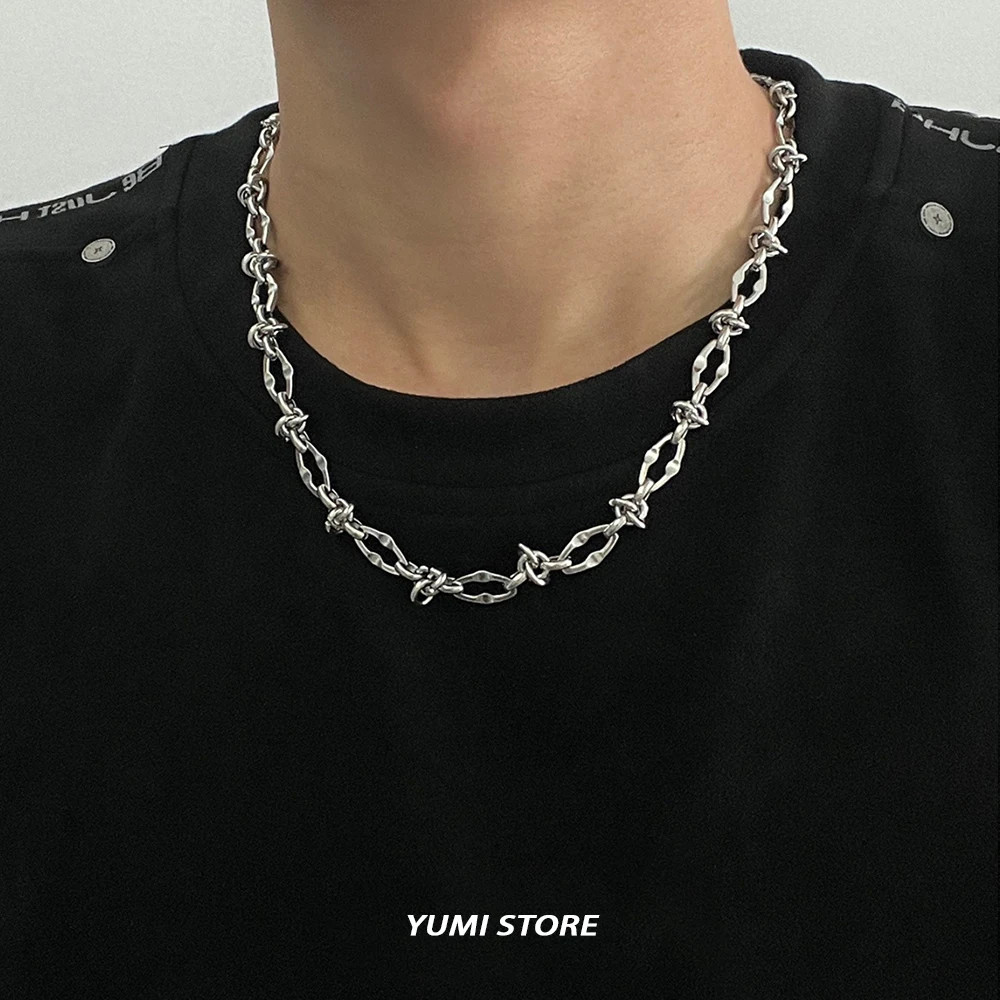 New Hip Hop Thorn Knot Necklace For Man Woman Non Fading Titanium Steel Clavicle