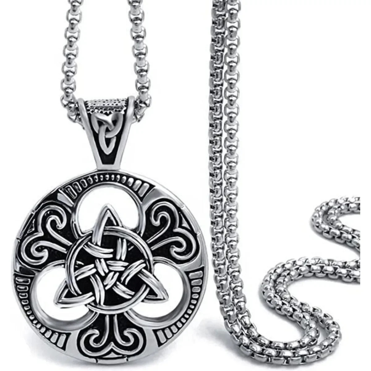 Men’s Punk Pendant Stainless Steel Necklace Minimalism Hip Hop Style Jewelry Cha