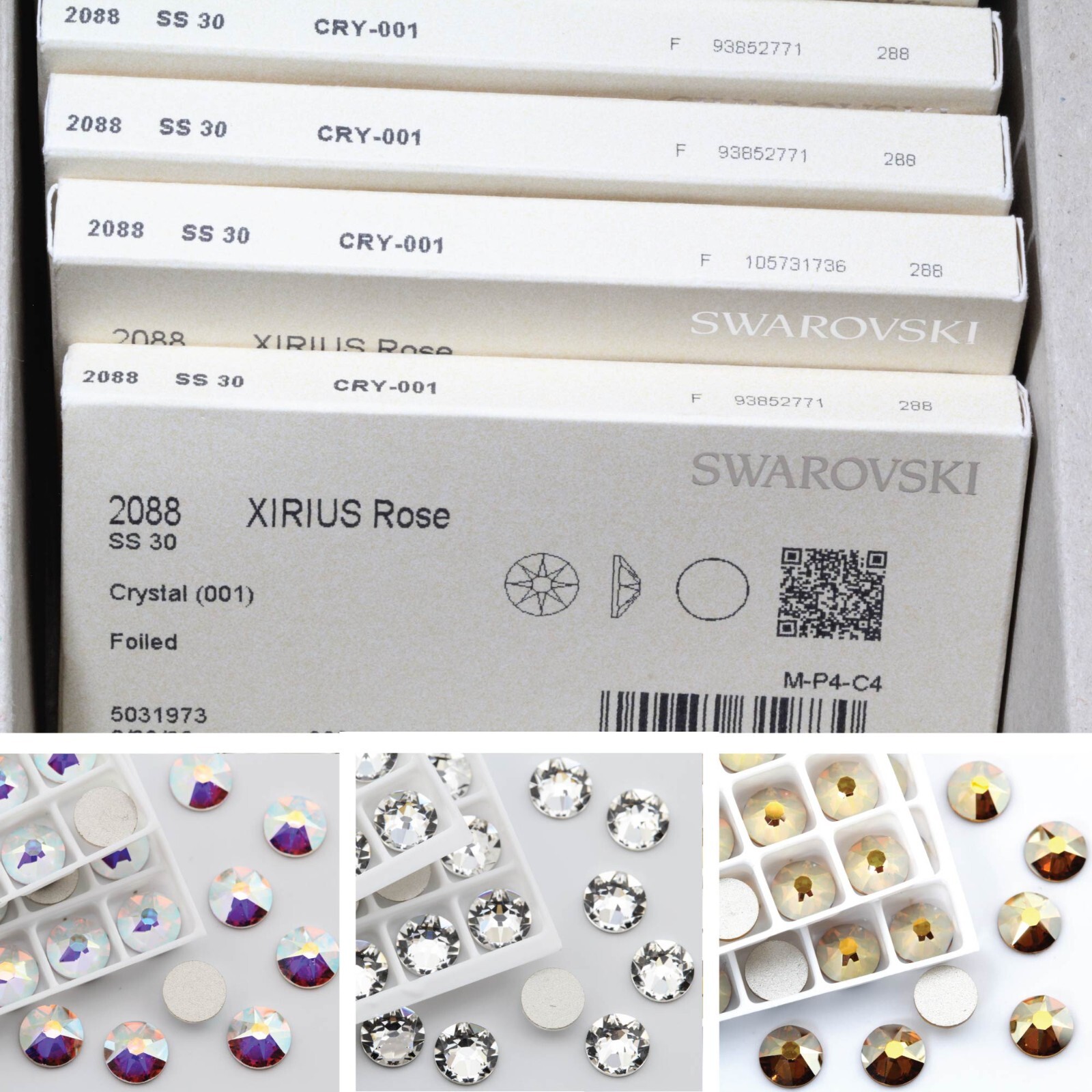 1.7-6.5mm (72pcs) 2058/2088-Swarovski FlatBack Rhinestone Nail Art