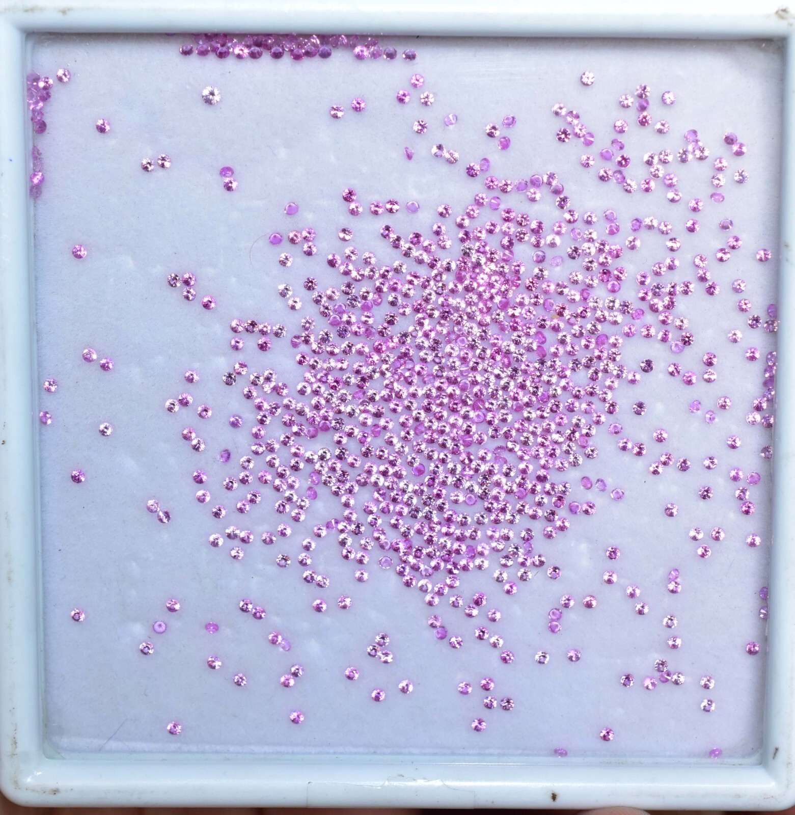 859 Pcs Natural Mogok Pink Ruby AGL Certified 1×1 mm Round Shape Loose Gemstone