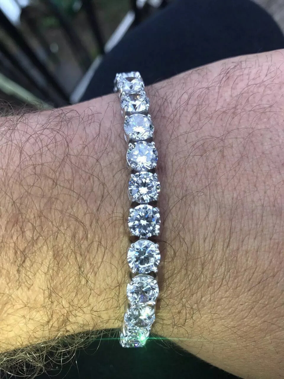 2-8mm REAL VVS D Color MOISSANITE Tennis Chain Bracelet 925 Silver Pass Tester!!