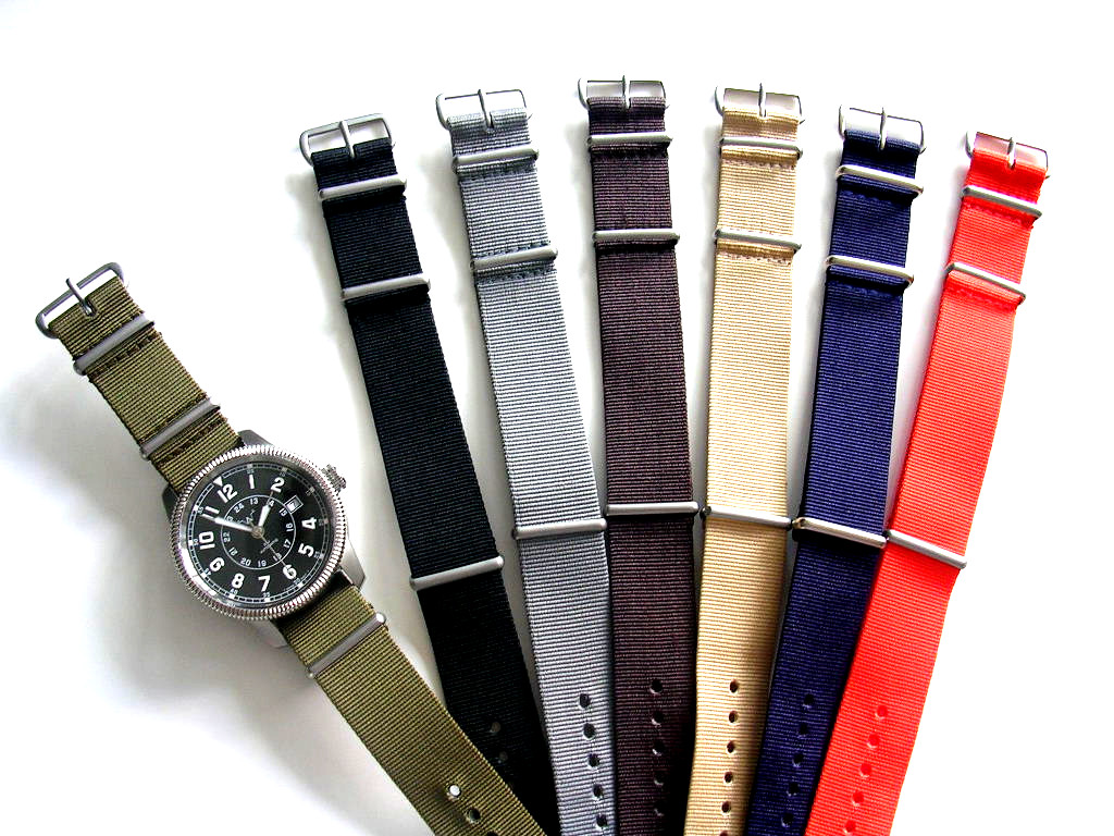 20mm Tan NATO g10 Ballistic weekend watch strap stitch Bonded IW SUISSE 18 22 24