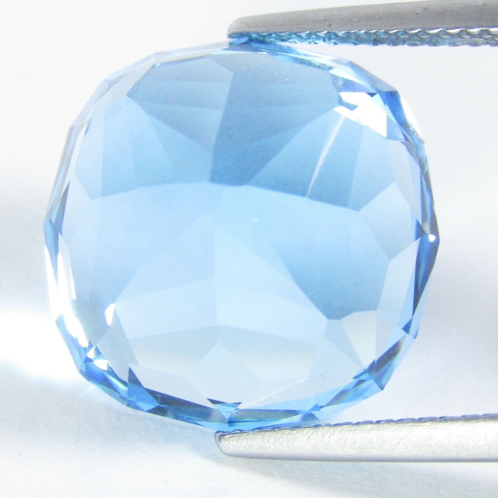 26.72Cts Fabulous Natural Swiss Blue Topaz 16.2mm Fancy Cushion Custom Gemstone