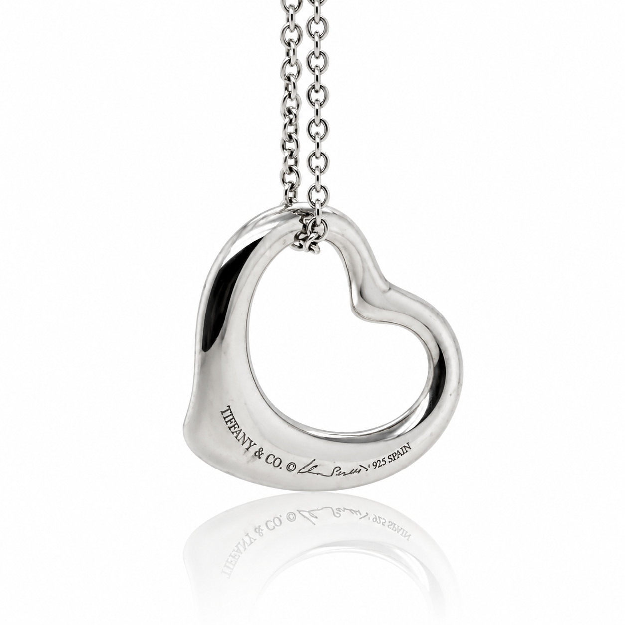 Tiffany & Co Elsa Peretti Open Heart Necklace in Sterling Silver