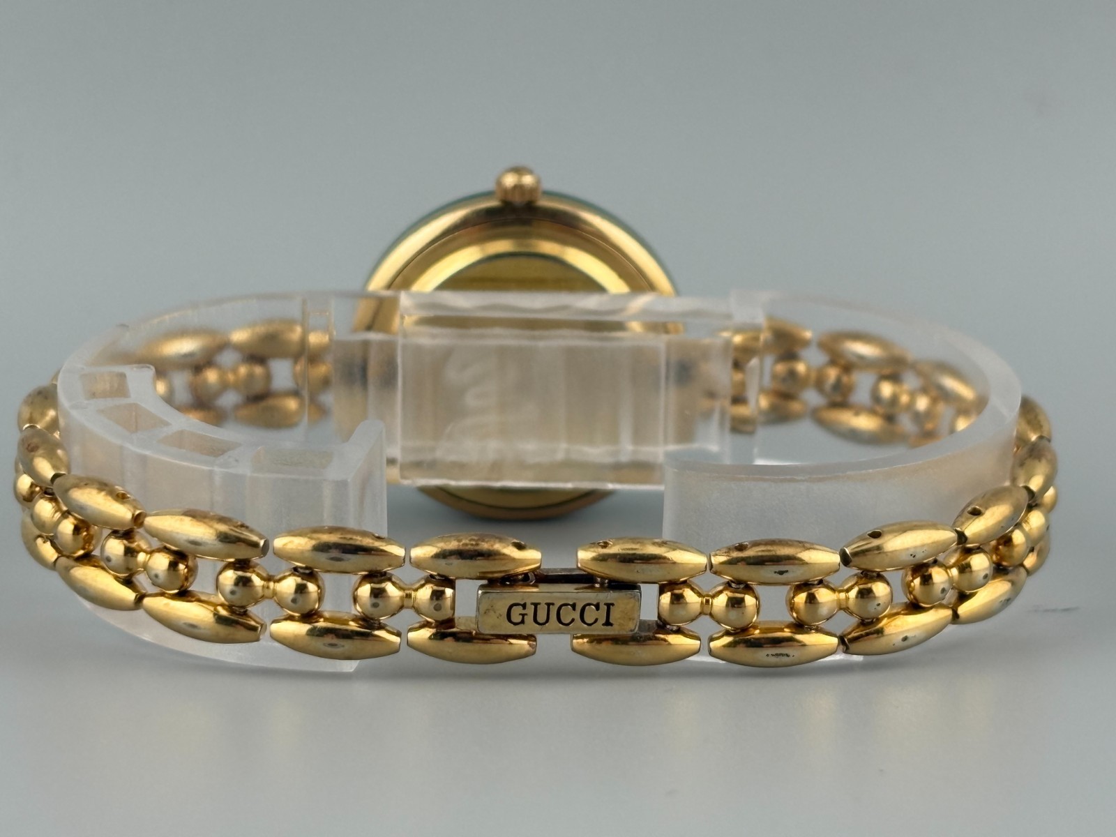 [Very Good] Gucci Change Bezel 1200 Gold Metal Green Watch Auth