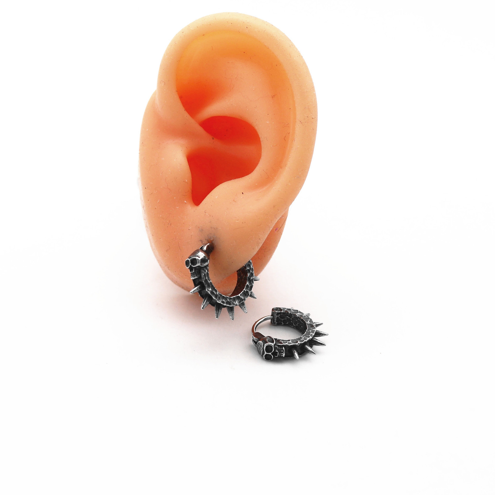 Punk Skull Long Tassel 316L Stainless Steel Earrings-Vintage Gothic Easy-Clasp