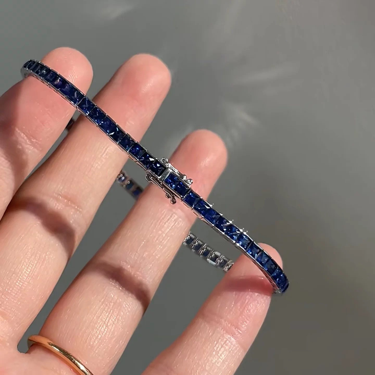 Bracelet Fashion Elegant Shiny Royal Blue Cubic Zirconia Bridal Wedding Party