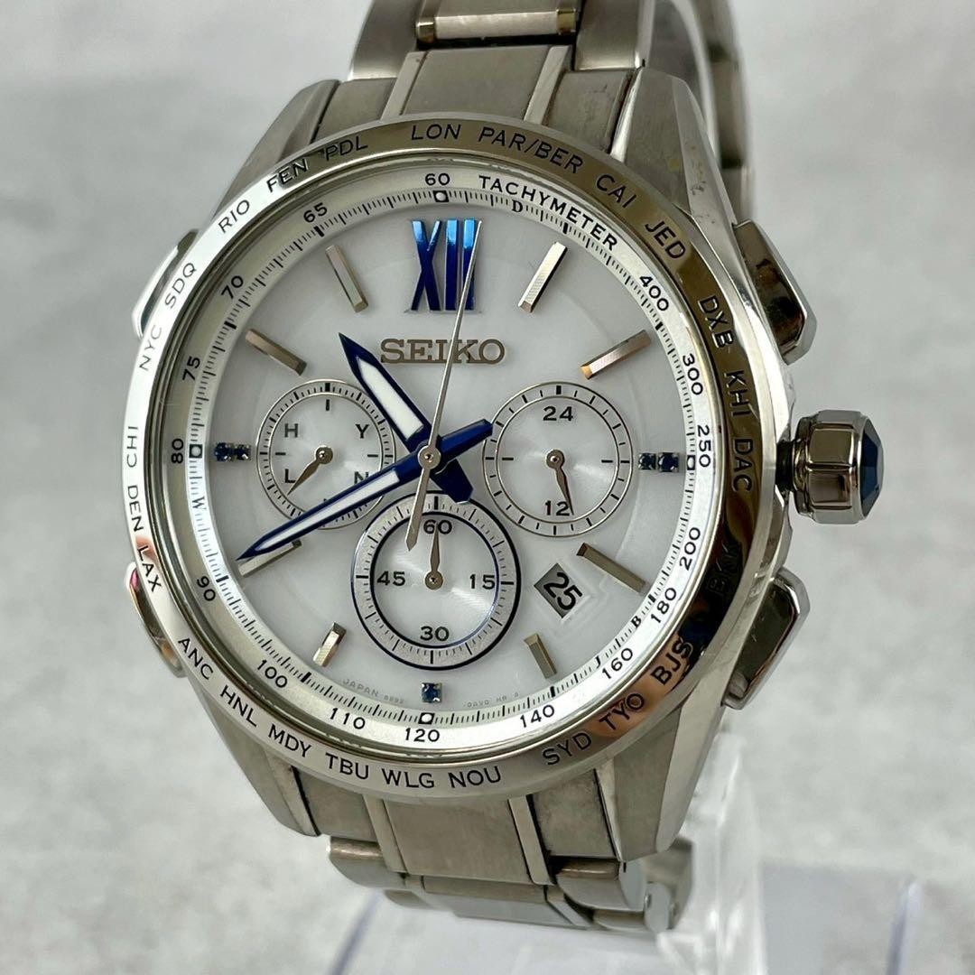Regular 154 000 yen working Seiko solar wristwatch 8B92 0AT