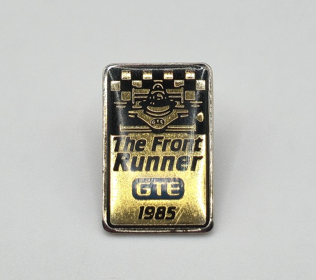 1985 GTE The Front Runner Lapel Pin IndyCar Racing Award Gold Tone SRE Back
