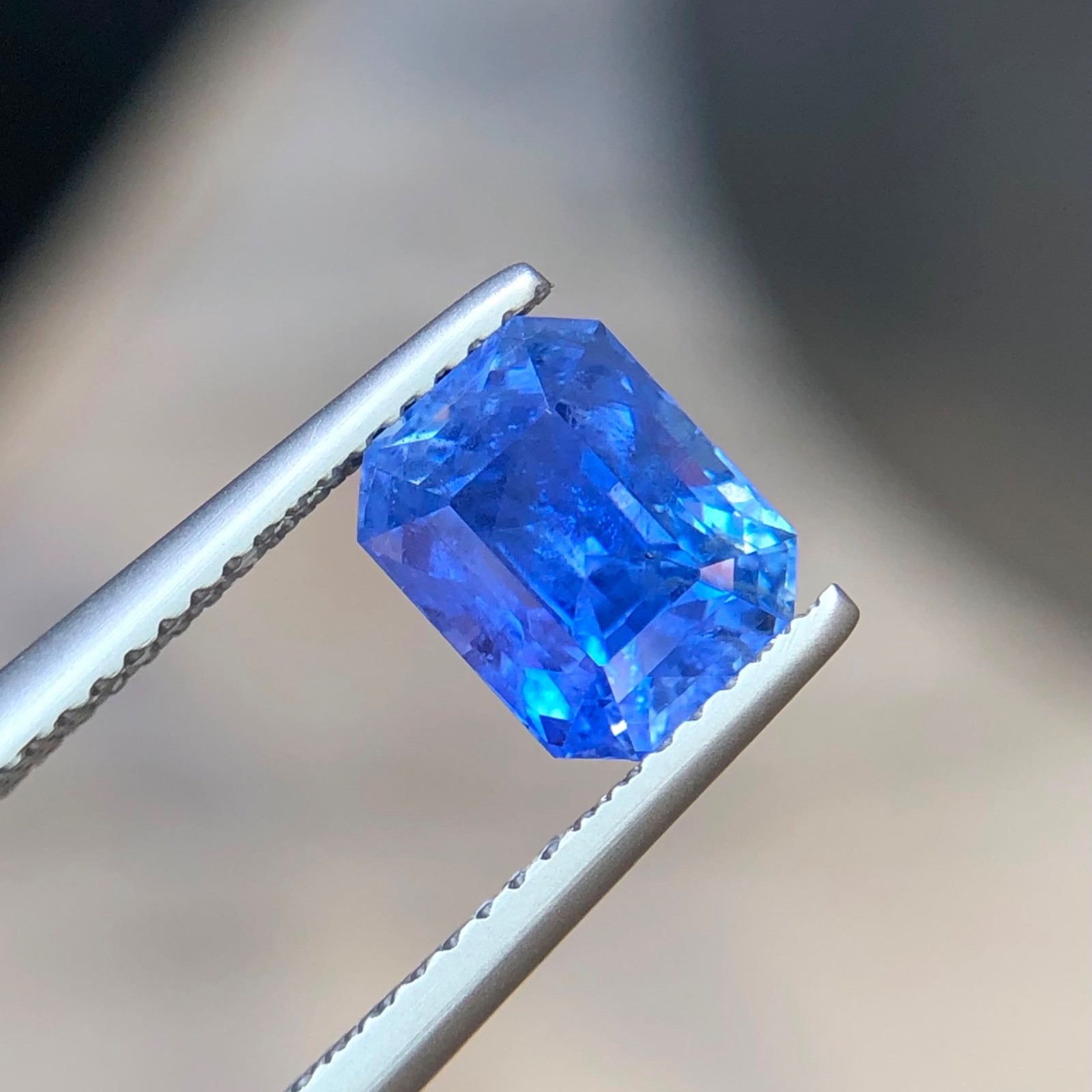 3.17 Carats Natural Blue Sapphire Octagonal Cut From Srilanka